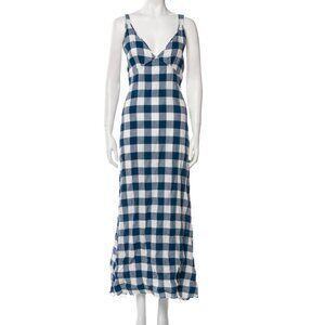 R13  Plaid Print Long Dress